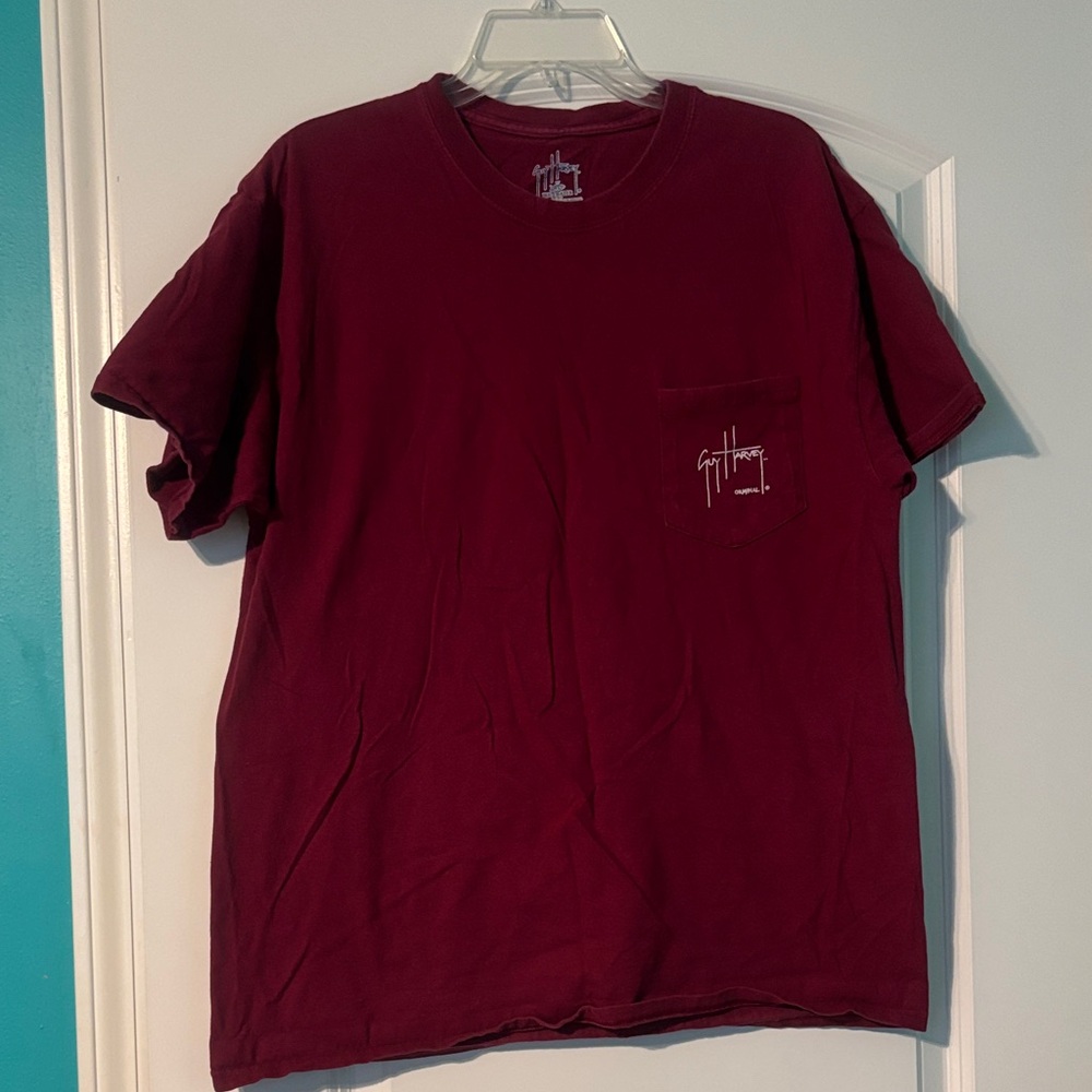 Guy Harvey Maroon Pocket Tee